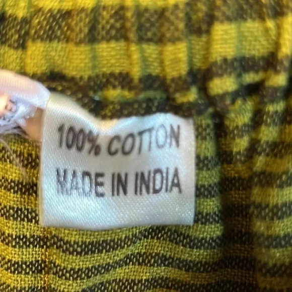 Vision of Tibet Womens pants joggers S/M green stretch waist boho cottagecore - Picture 6 of 9